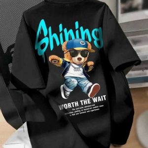 Shining Streetwear Bear Drop Shoulder T-shirt